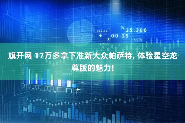 旗开网 17万多拿下准新大众帕萨特, 体验星空龙尊版的魅力!
