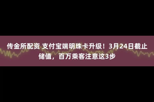 传金所配资 支付宝端明珠卡升级！3月24日截止储值，百万乘客注意这3步